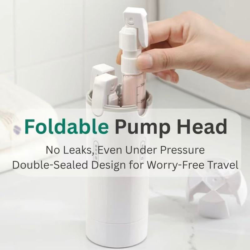 4-In-1 Travel Dispenser Bottle for Toiletries Portable Cosmetic Shampoo Storage Lotion Bottle Compact Versatile for Travel Ideal for Frequent Travelers - Canister