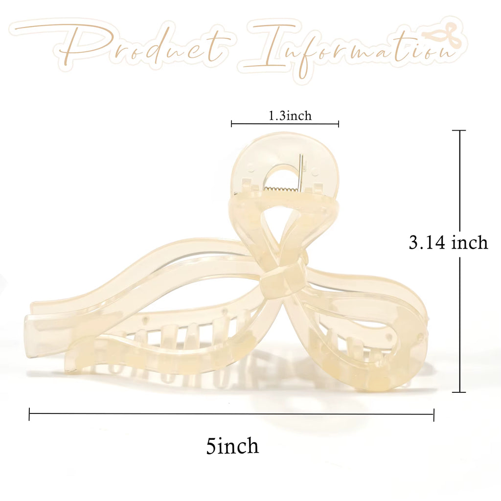 2Pcs Bows Claw Clips 2 Colors Hair Bows for Girls Ribbon Hair Clips Bow Trend Claw Clips for Thick Hair Pink Coquette Bows Clips