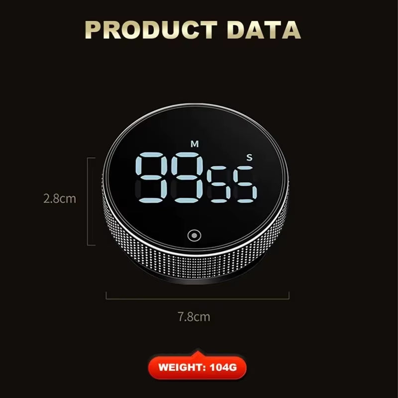 DINRGO Magnetic Kitchen Timer Digital Timer Manual Countdown Rotary Timer Mechanical Cooking Timer Cooking Shower Stopwatch