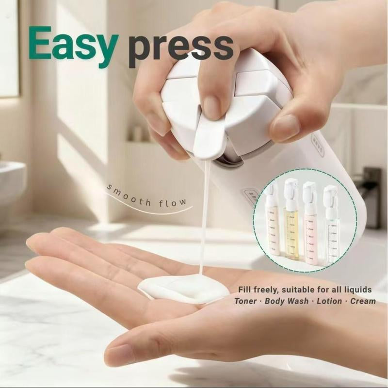 4-In-1 Travel Dispenser Bottle for Toiletries Portable Cosmetic Shampoo Storage Lotion Bottle Compact Versatile for Travel Ideal for Frequent Travelers - Canister