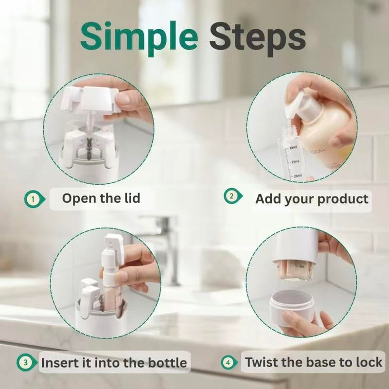 4-In-1 Travel Dispenser Bottle for Toiletries Portable Cosmetic Shampoo Storage Lotion Bottle Compact Versatile for Travel Ideal for Frequent Travelers - Canister