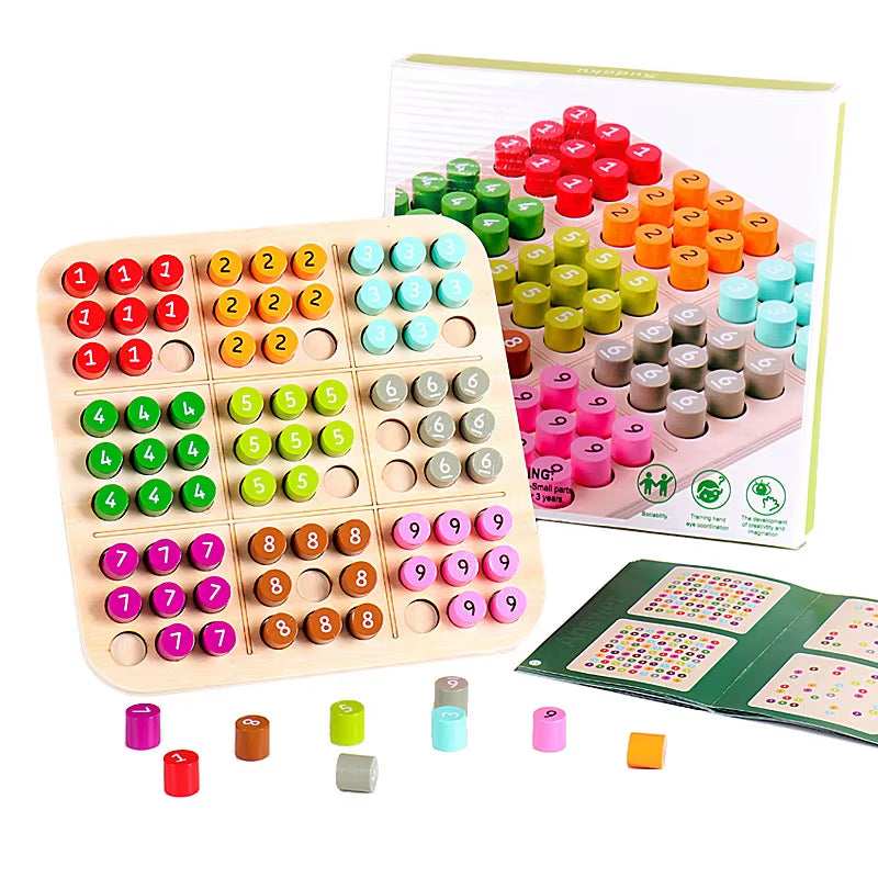 Kids Sudoku Games Chess Toys Cognitive Color Digital Board Party Games Educational Sudoku Puzzles Wooden Toys