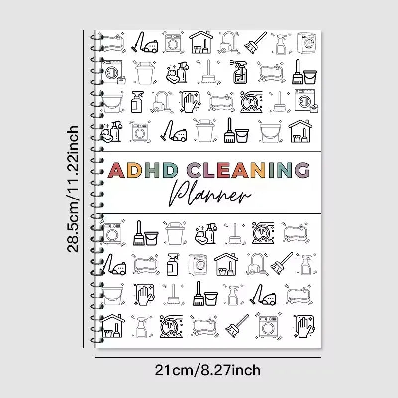 ADHD Cleaning Planner Bundle – Includes Home Cleaning Schedule, Weekly, Monthly, Year-Round Cleanliness Tips, Family Chore Chart